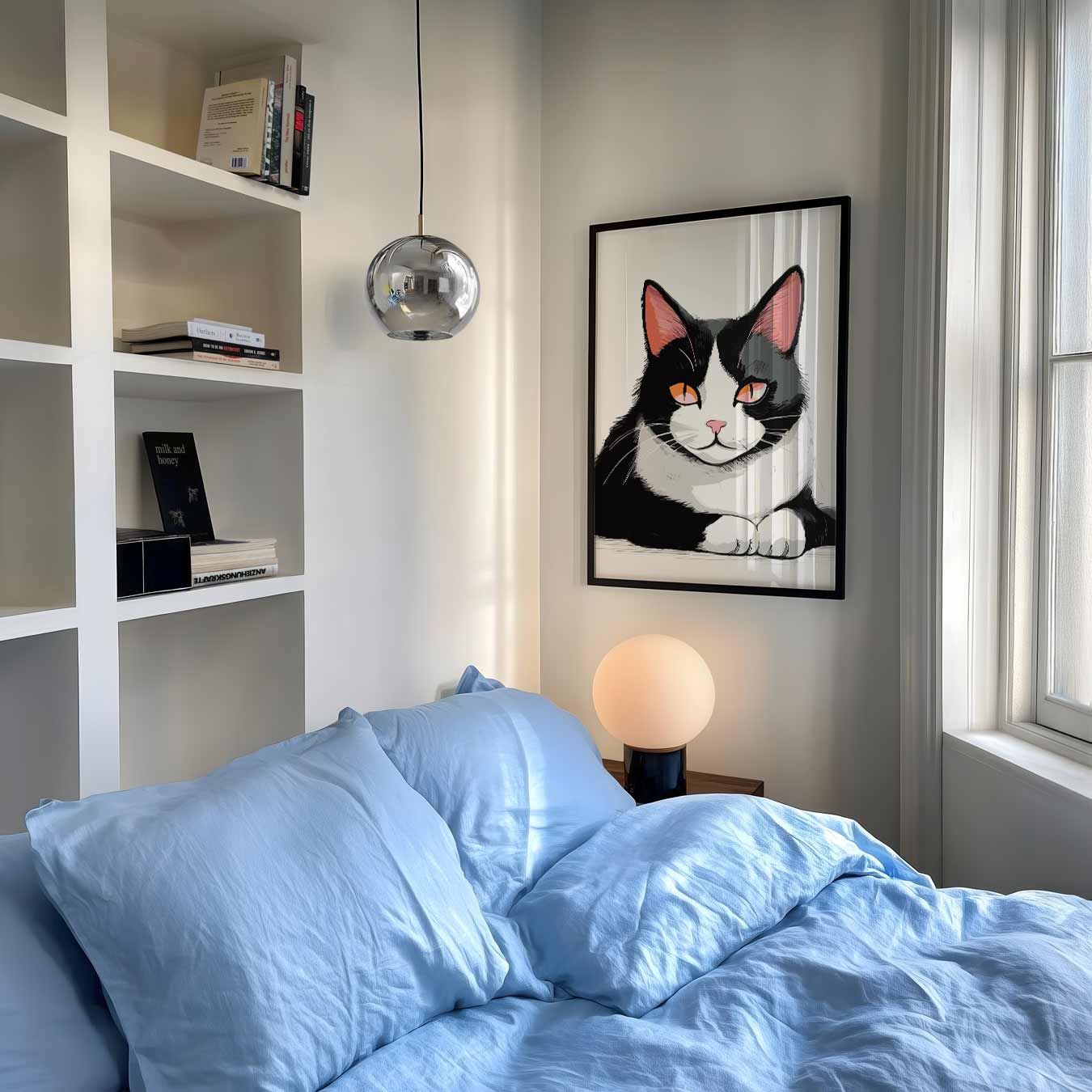 Chique Kattenportret in Zwart & Wit Poster