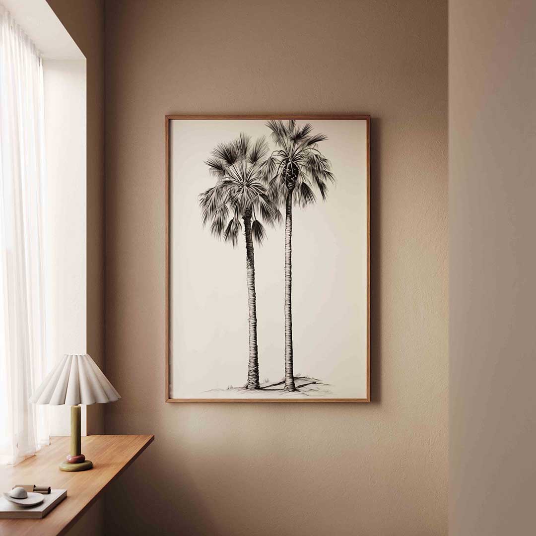 Twee palmbomen Poster