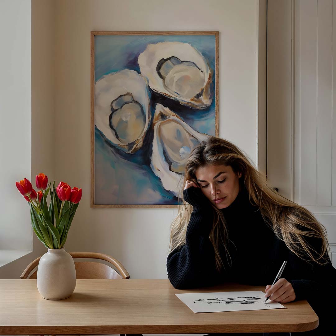 Elegante Oesterkunst Poster-WallArtistic