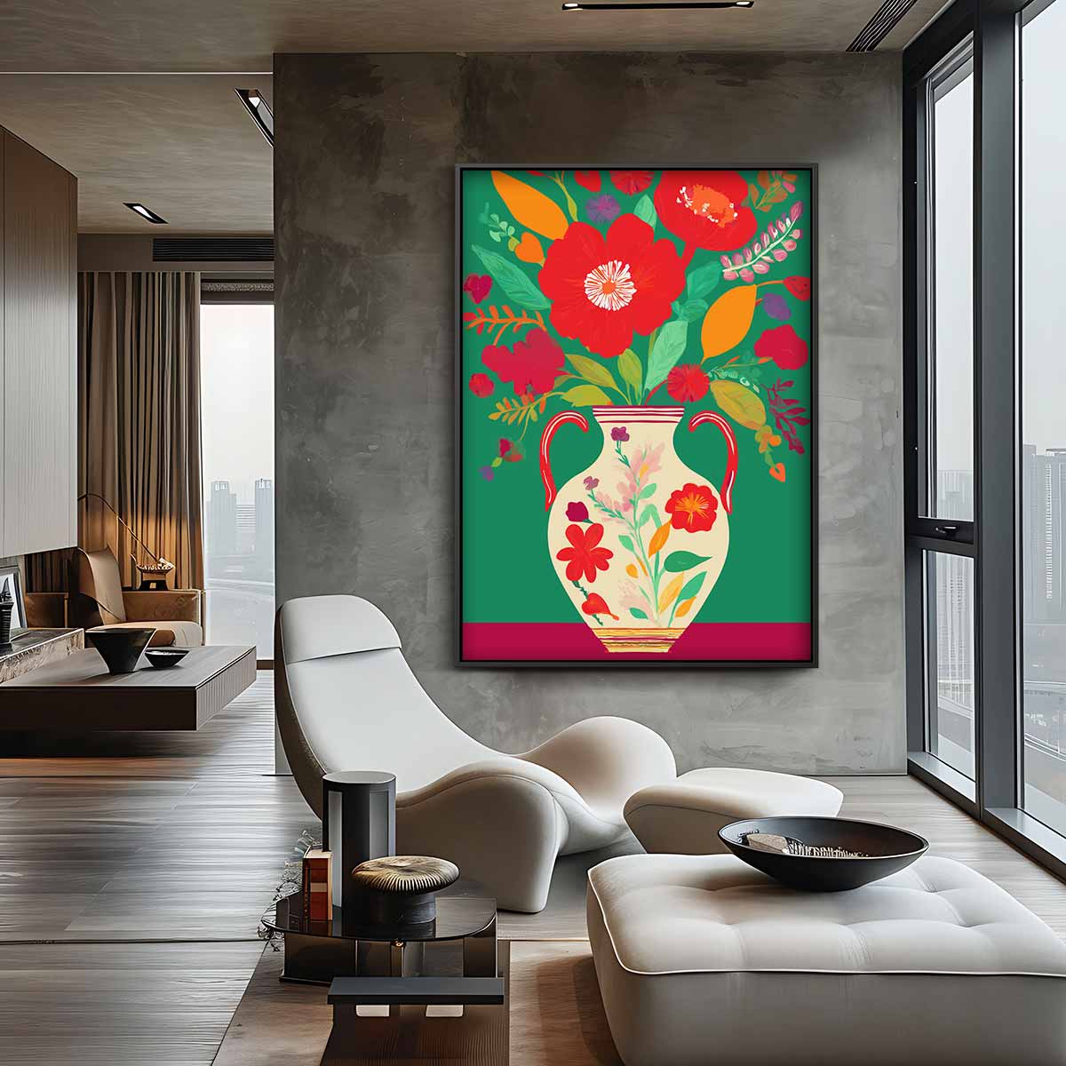 Bloemrijke Kleurenpracht Kunstwerk-canvas-dibond-plexiglas-wanddecoratie-WallArtistic