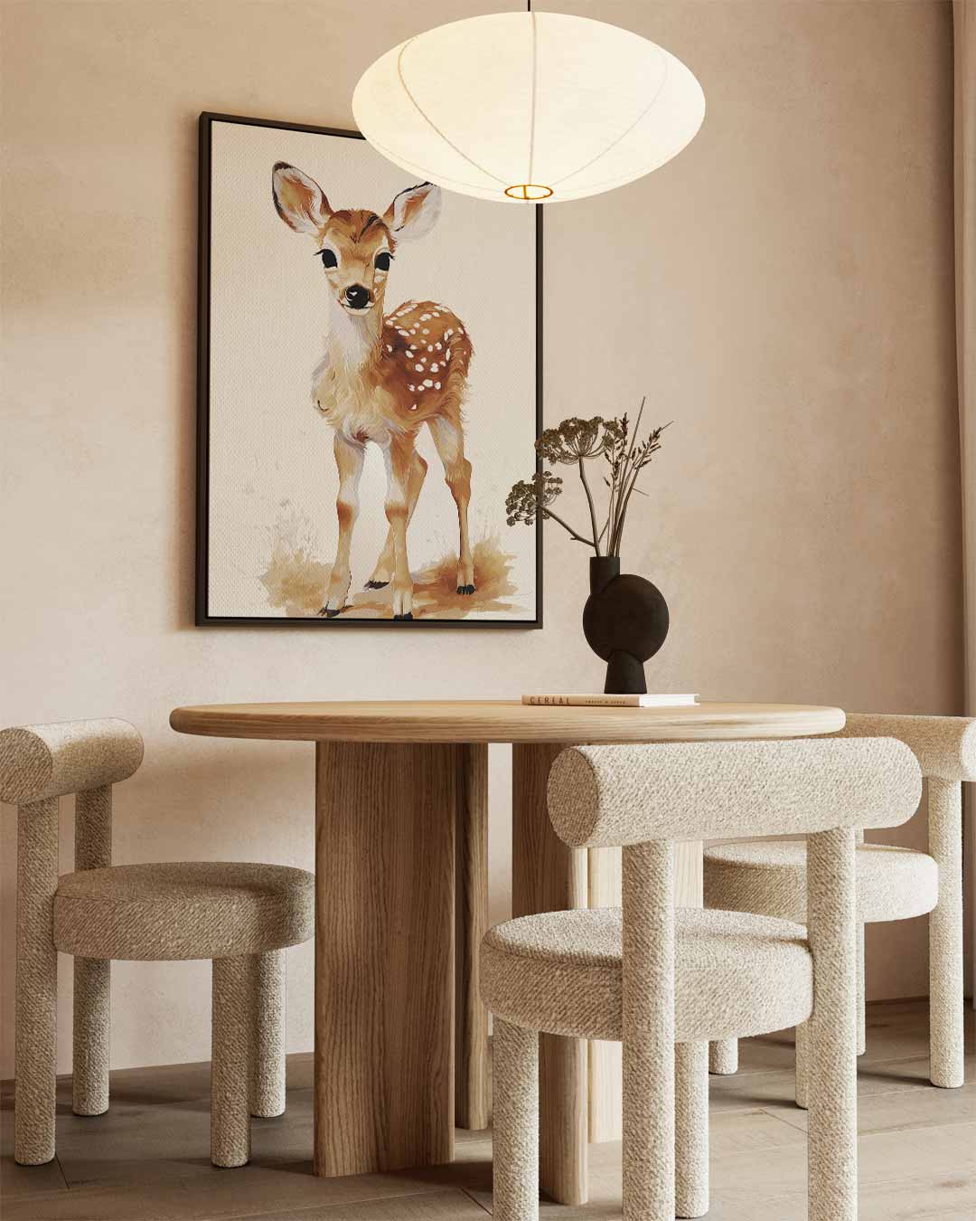 Schattig Hertenjong Portret Kunstwerk-canvas-dibond-plexiglas-wanddecoratie-WallArtistic