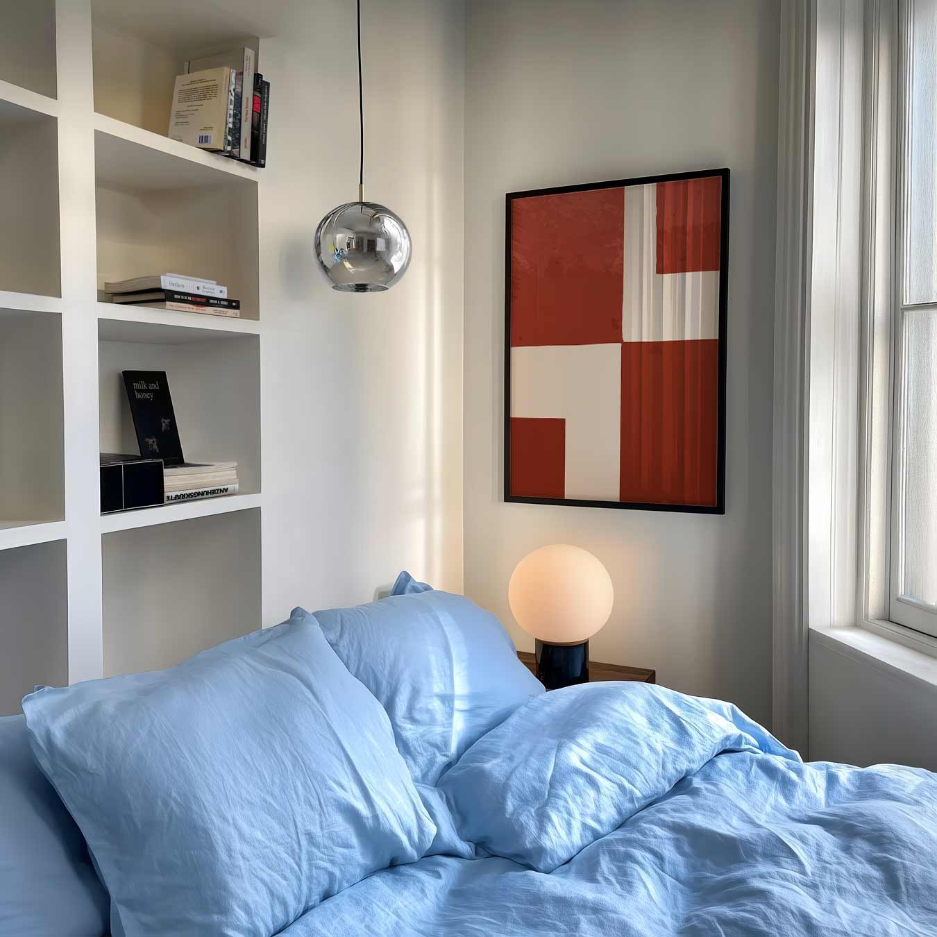 Moderne Minimalistische Rood-wit Poster