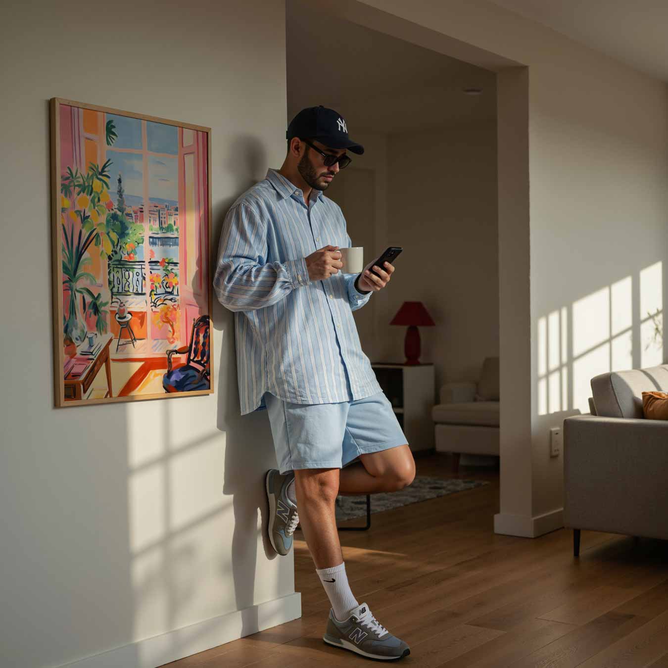 Zonnig Uitzicht Vanuit de Salon Poster-WallArtistic