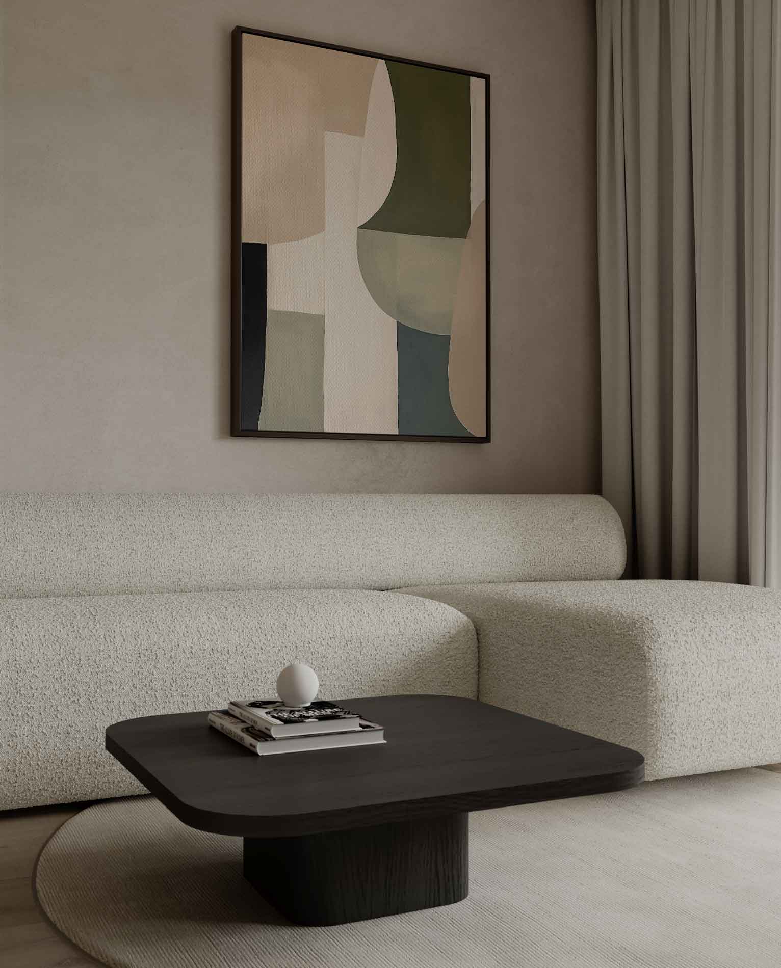 Abstracte Harmonie in Aardetinten Kunstwerk-canvas-dibond-plexiglas-wanddecoratie-WallArtistic