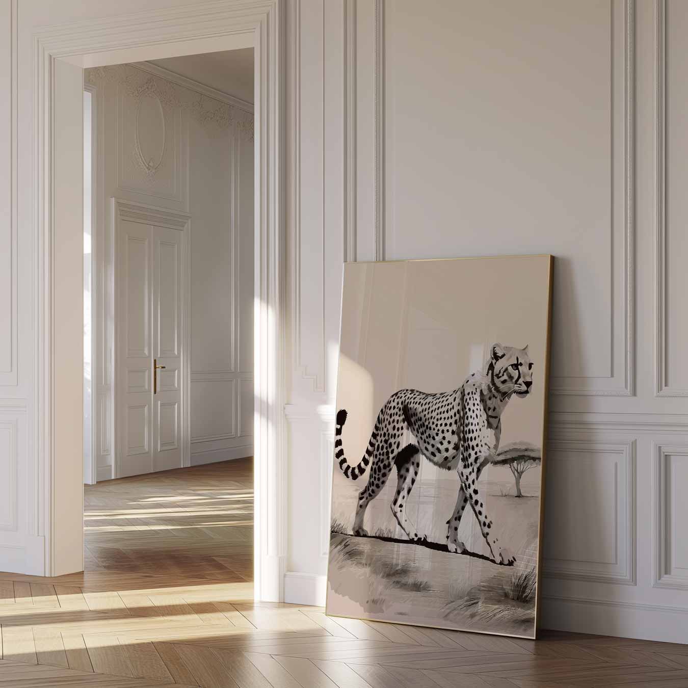 Elegante Cheetah In De Savanne Poster