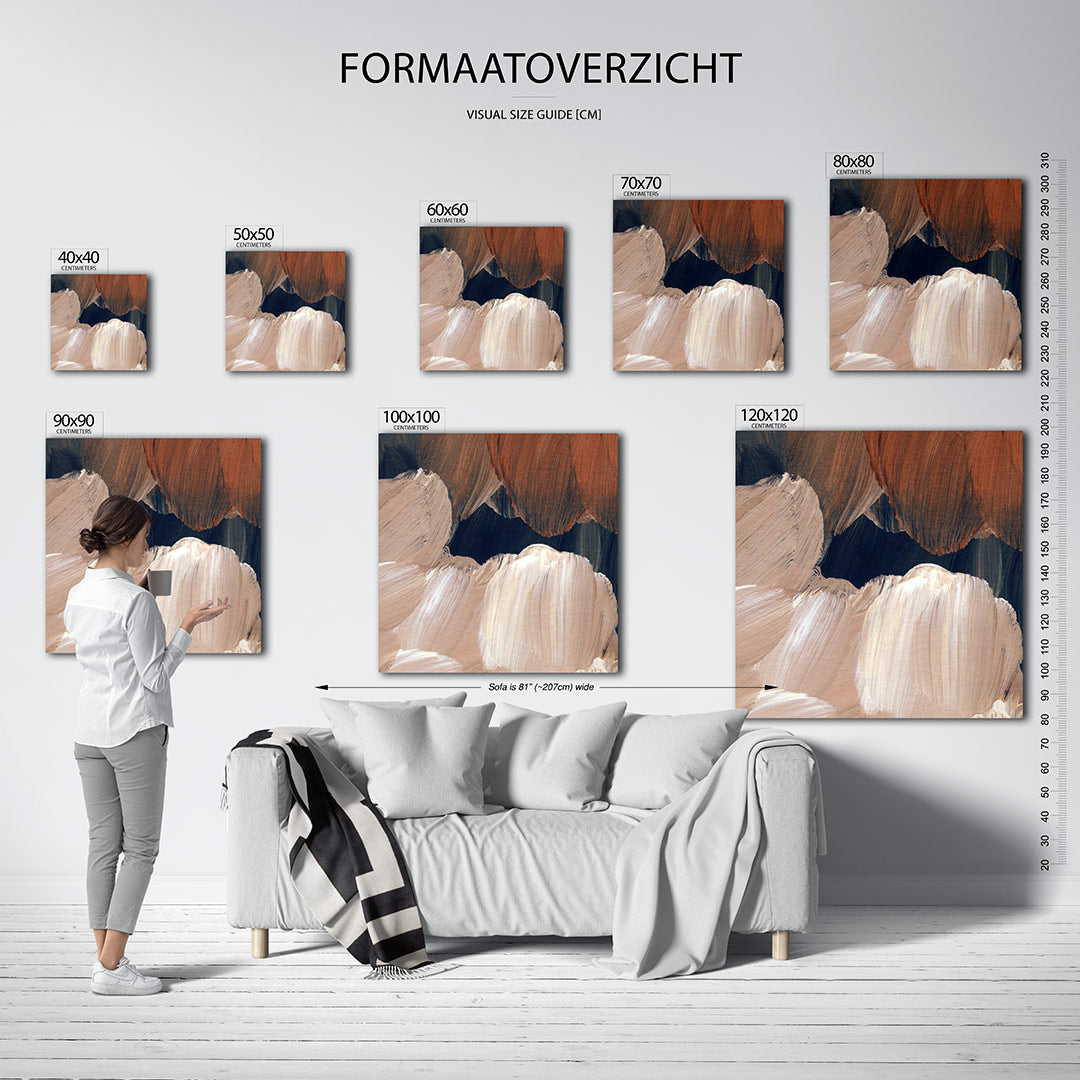 Organische borstelstreken Kunstwerk