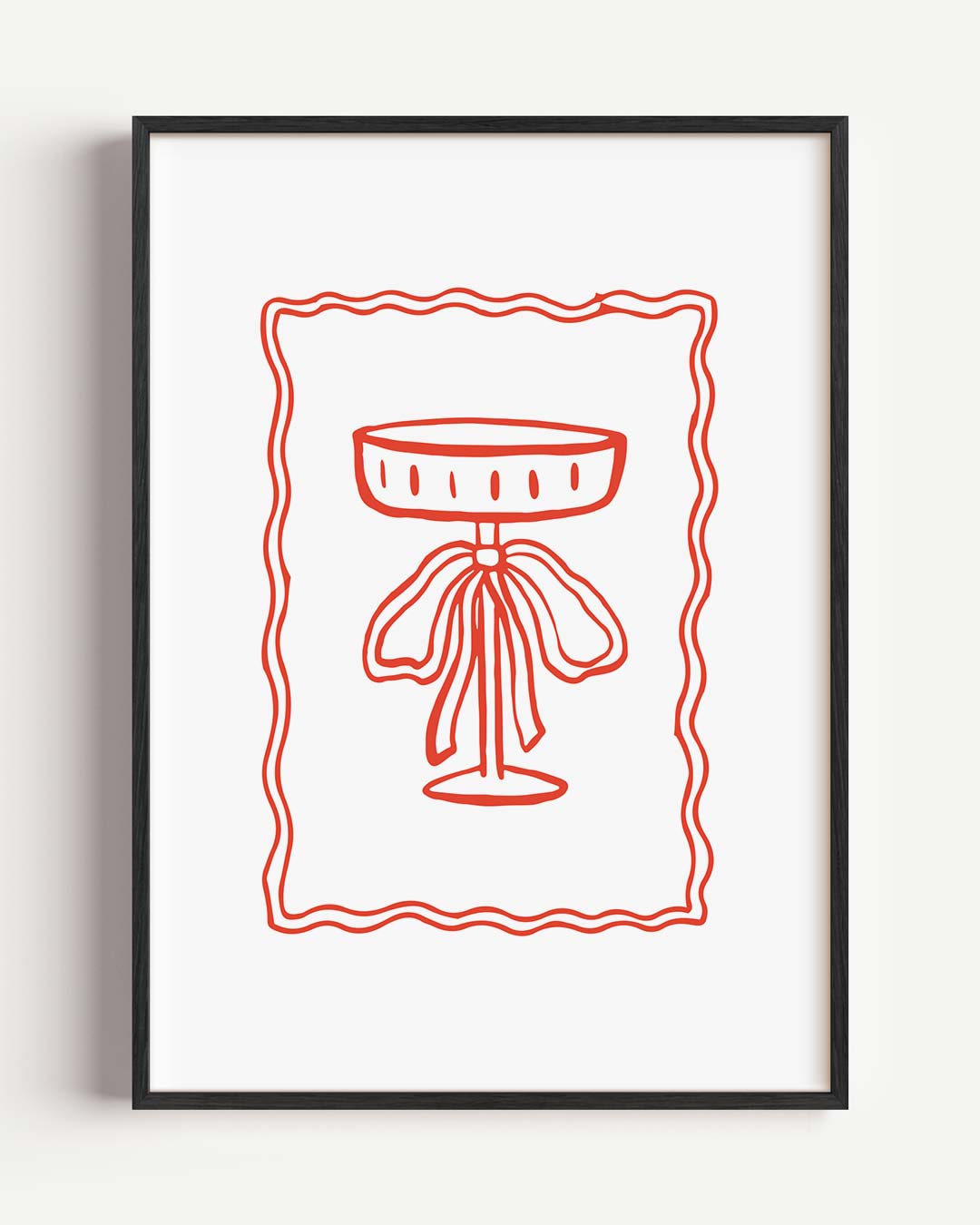 Vintage Rode Illustratie Poster-WallArtistic