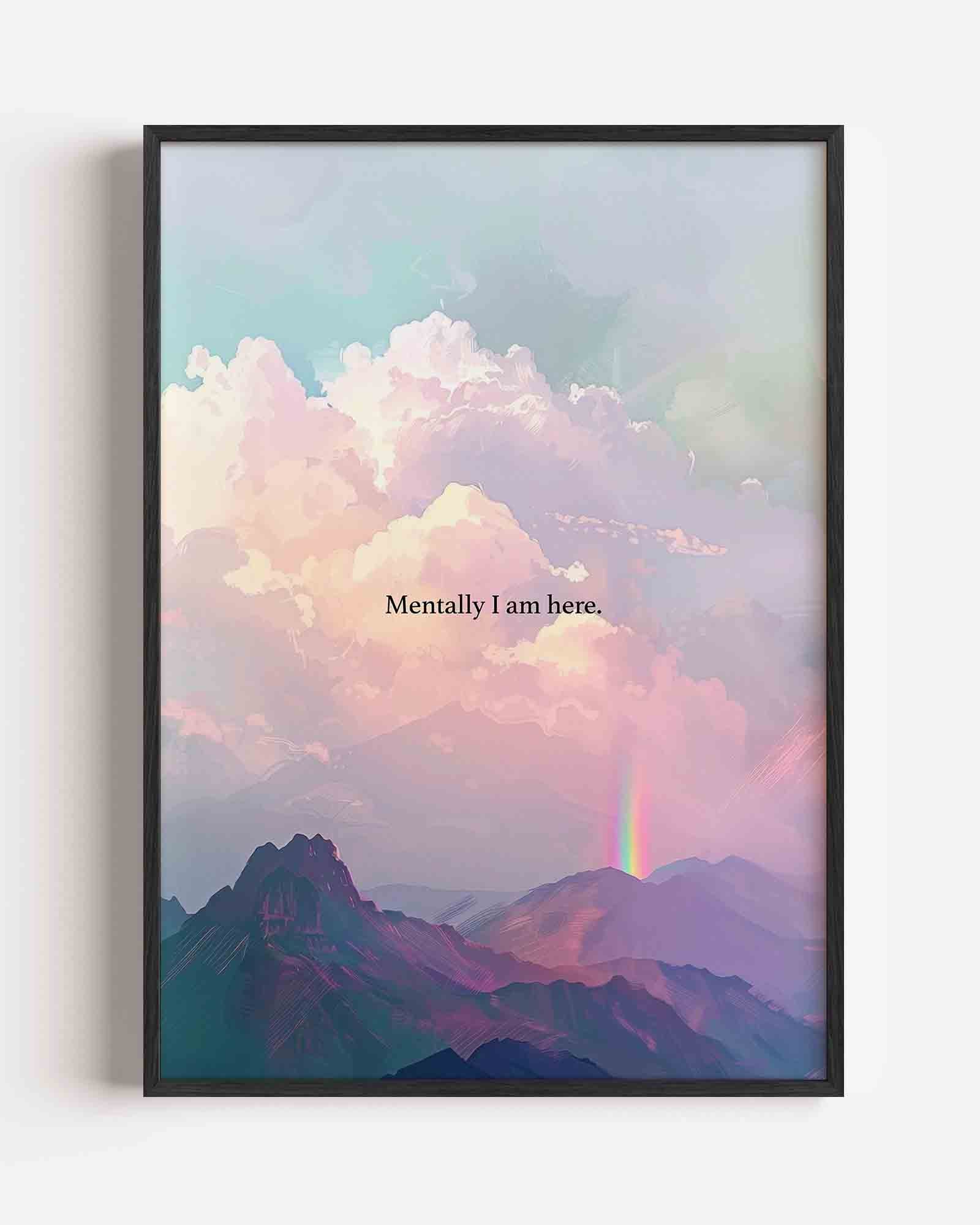 Bergen en wolken Poster