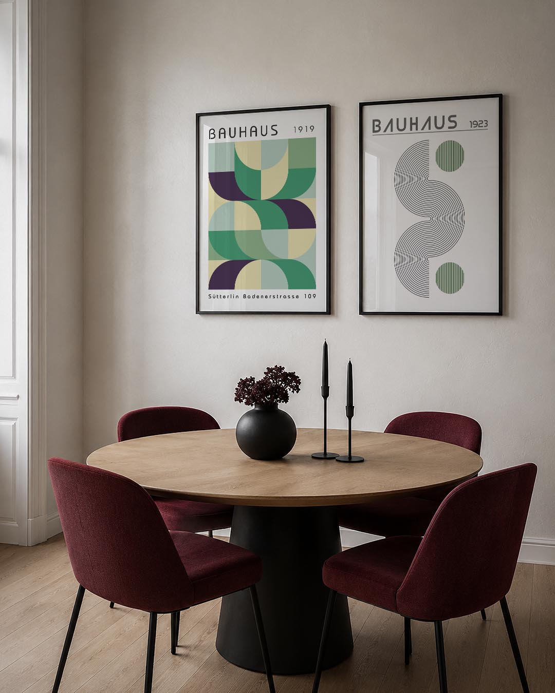 Kleurrijke vlakverdeling Posterset