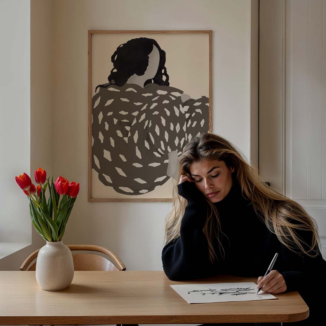 Dromerige Meisje Illustratie Poster-WallArtistic