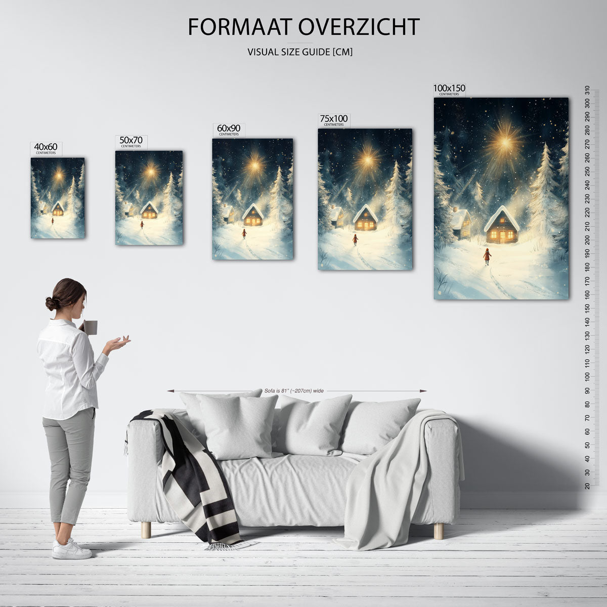 Winterse sterrenhemel Kunstwerk