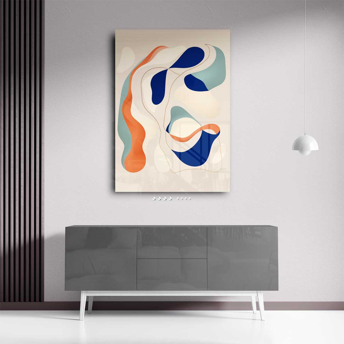 Kleurrijke Golven van Abstractie Kunstwerk-canvas-dibond-plexiglas-wanddecoratie-WallArtistic