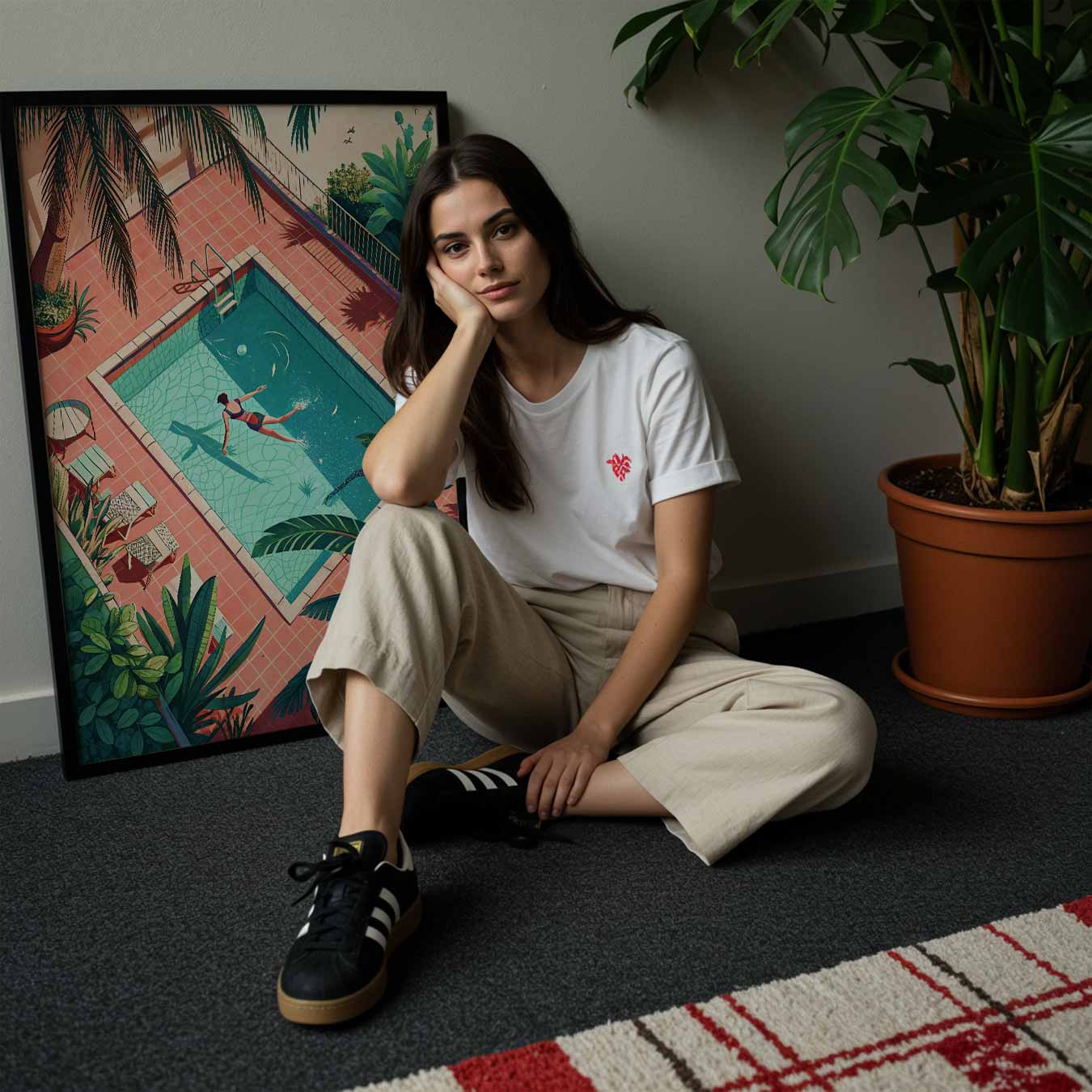 Zwembad Illustratie Poster-WallArtistic