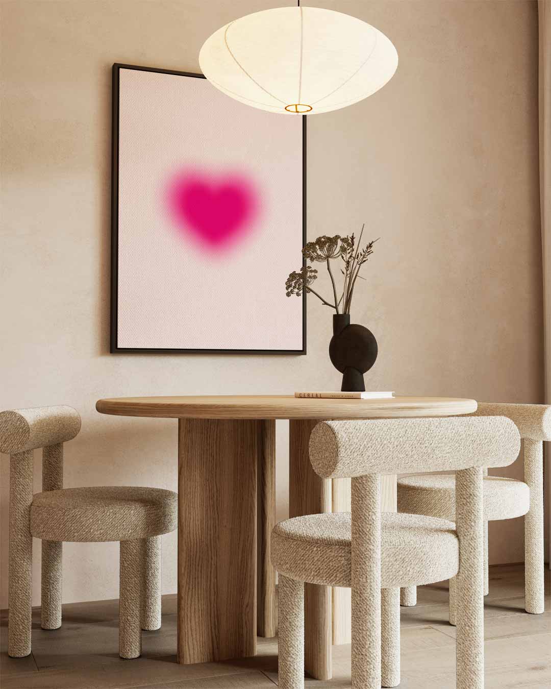 Liefdeshart in Roze Kunstwerk-canvas-dibond-plexiglas-wanddecoratie-WallArtistic