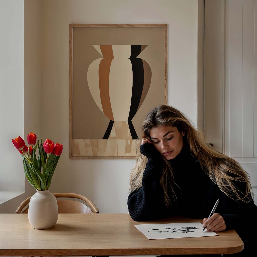 Moderne Abstracte Vaas Poster-WallArtistic