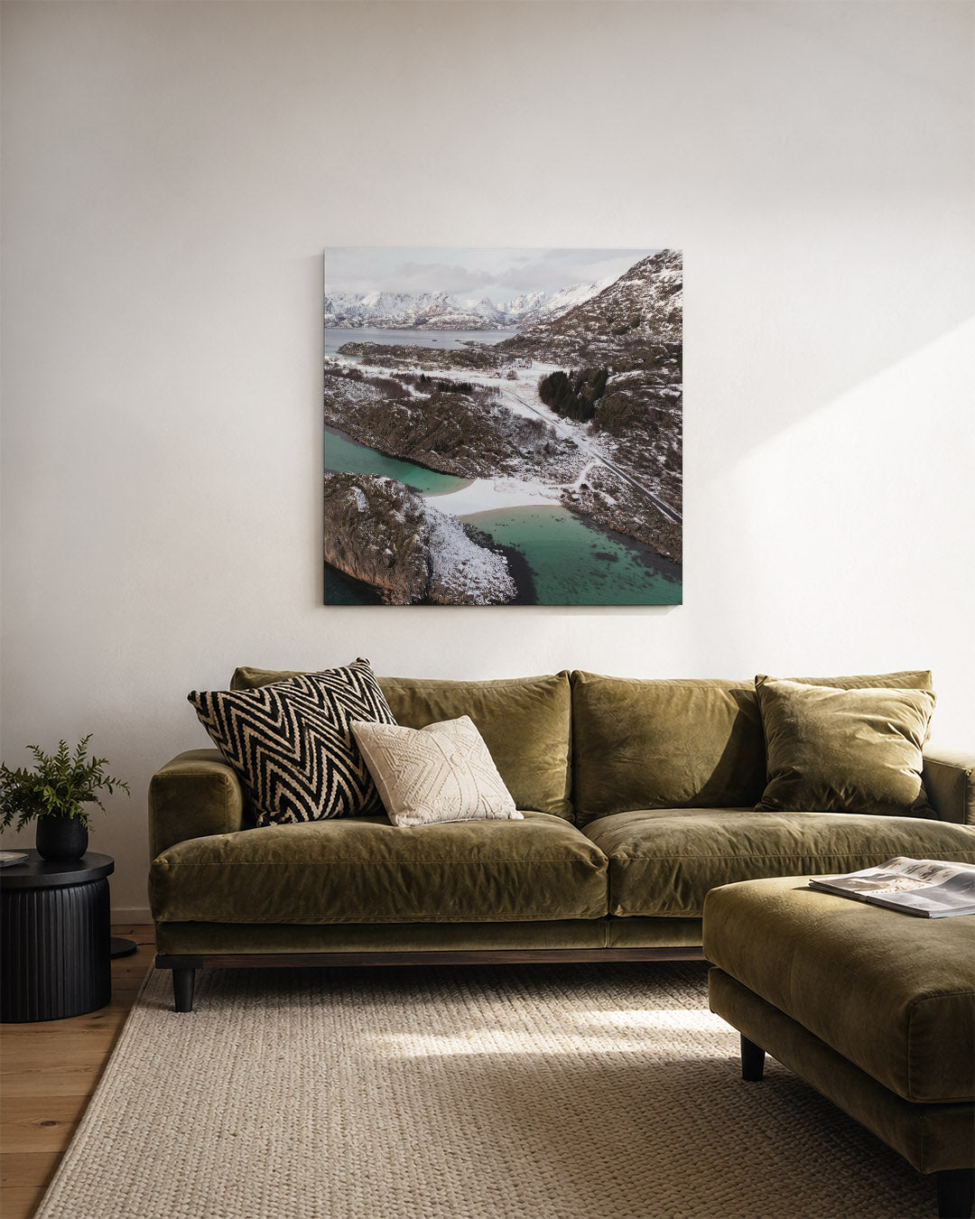 Berglandschap met sneeuw Kunstwerk