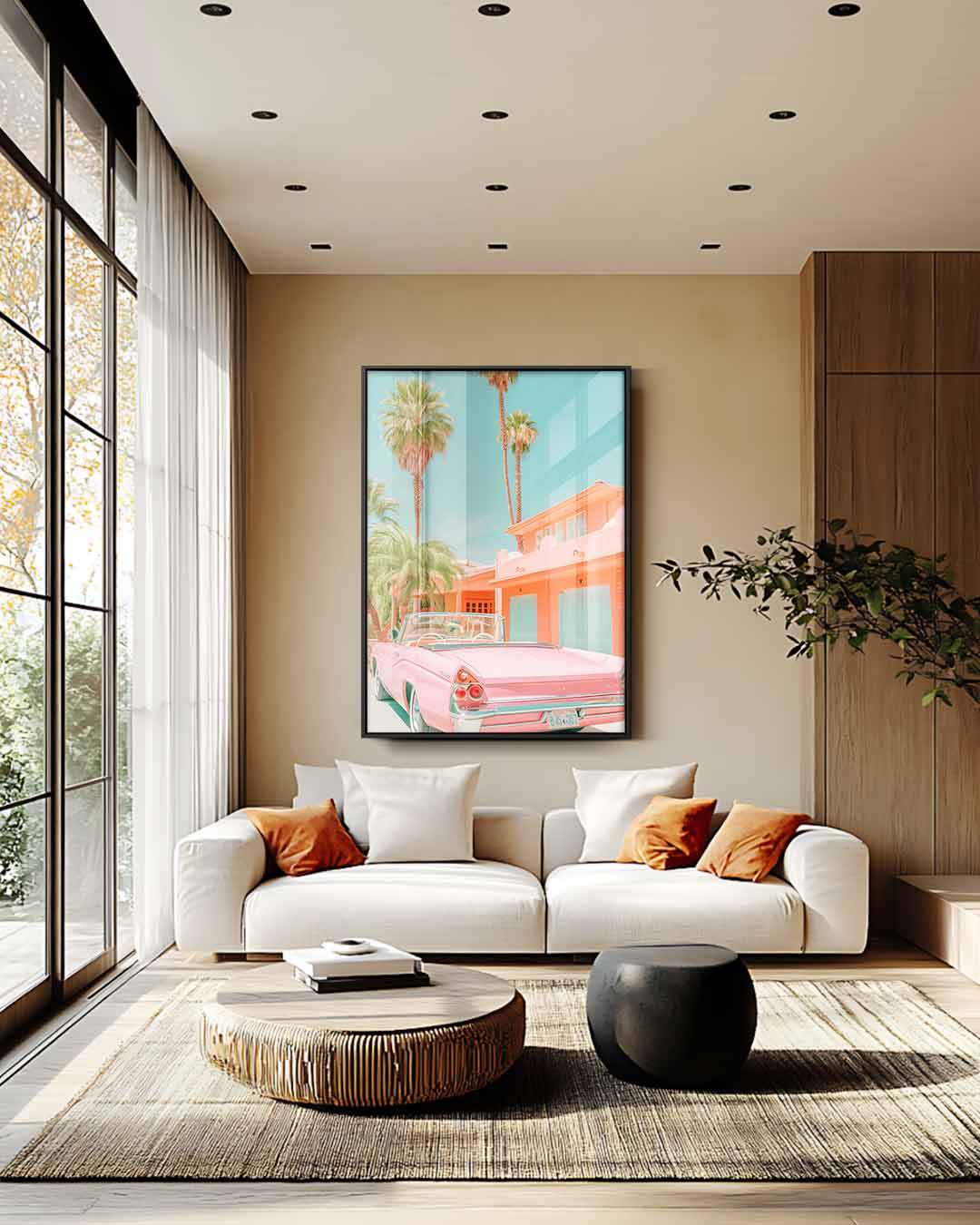 Retro Zomerdroom Kunstwerk-canvas-dibond-plexiglas-wanddecoratie-WallArtistic