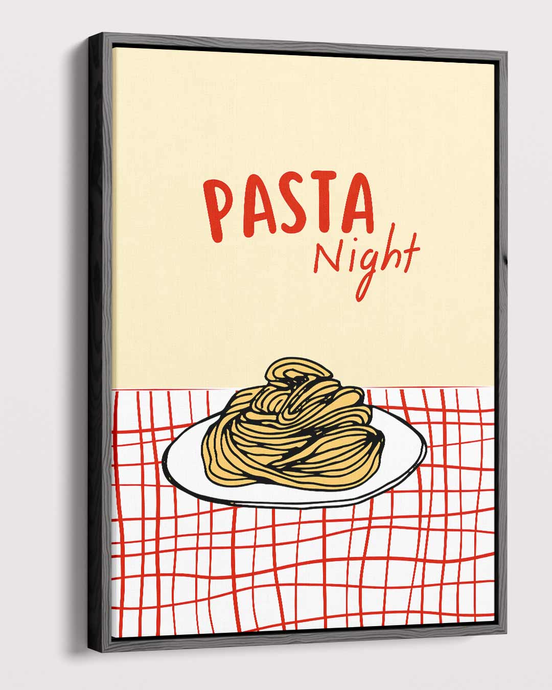 Pasta Night Poster Kunstwerk-canvas-dibond-plexiglas-wanddecoratie-WallArtistic