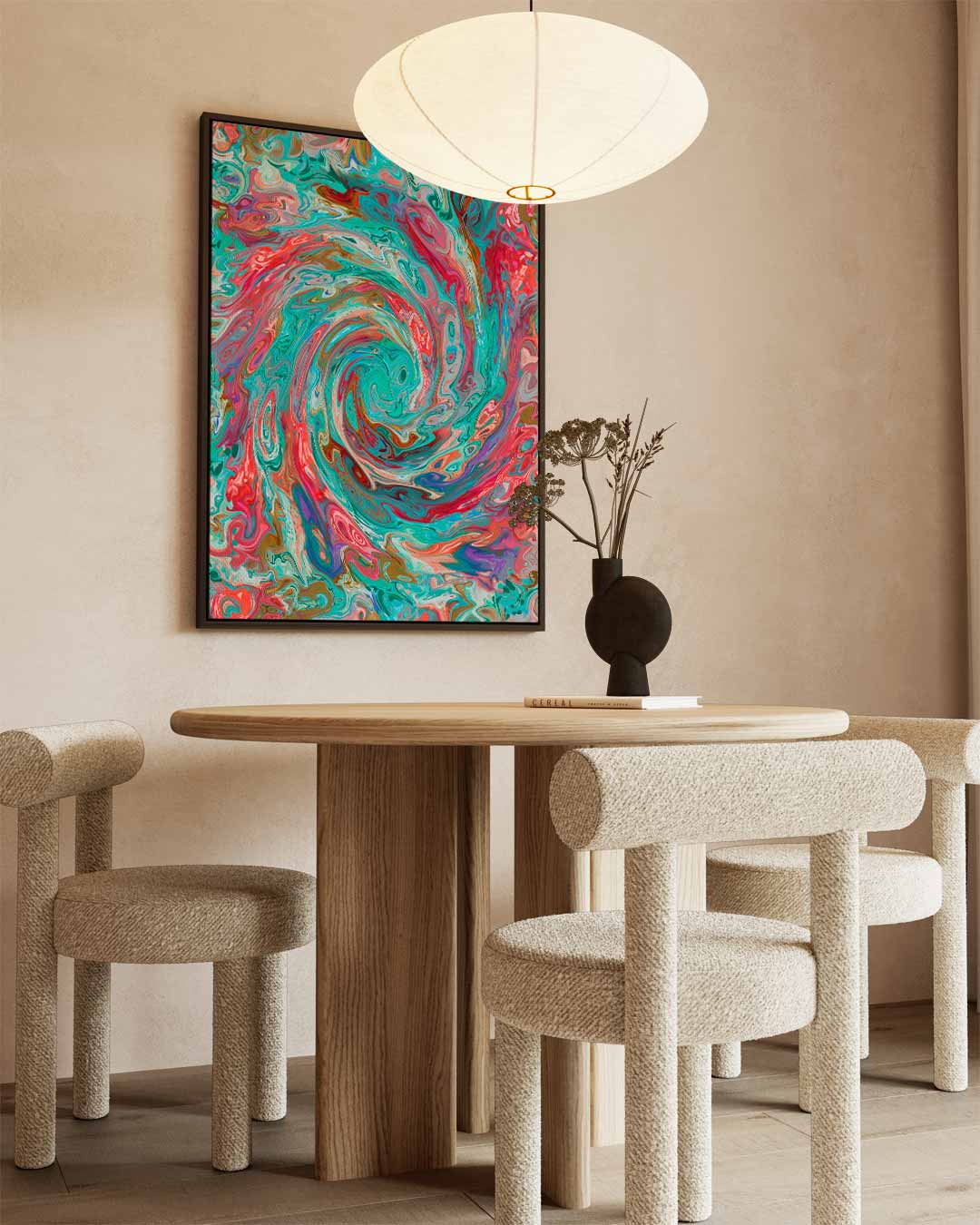 Kleurrijke Werveling Kunstwerk-canvas-dibond-plexiglas-wanddecoratie-WallArtistic