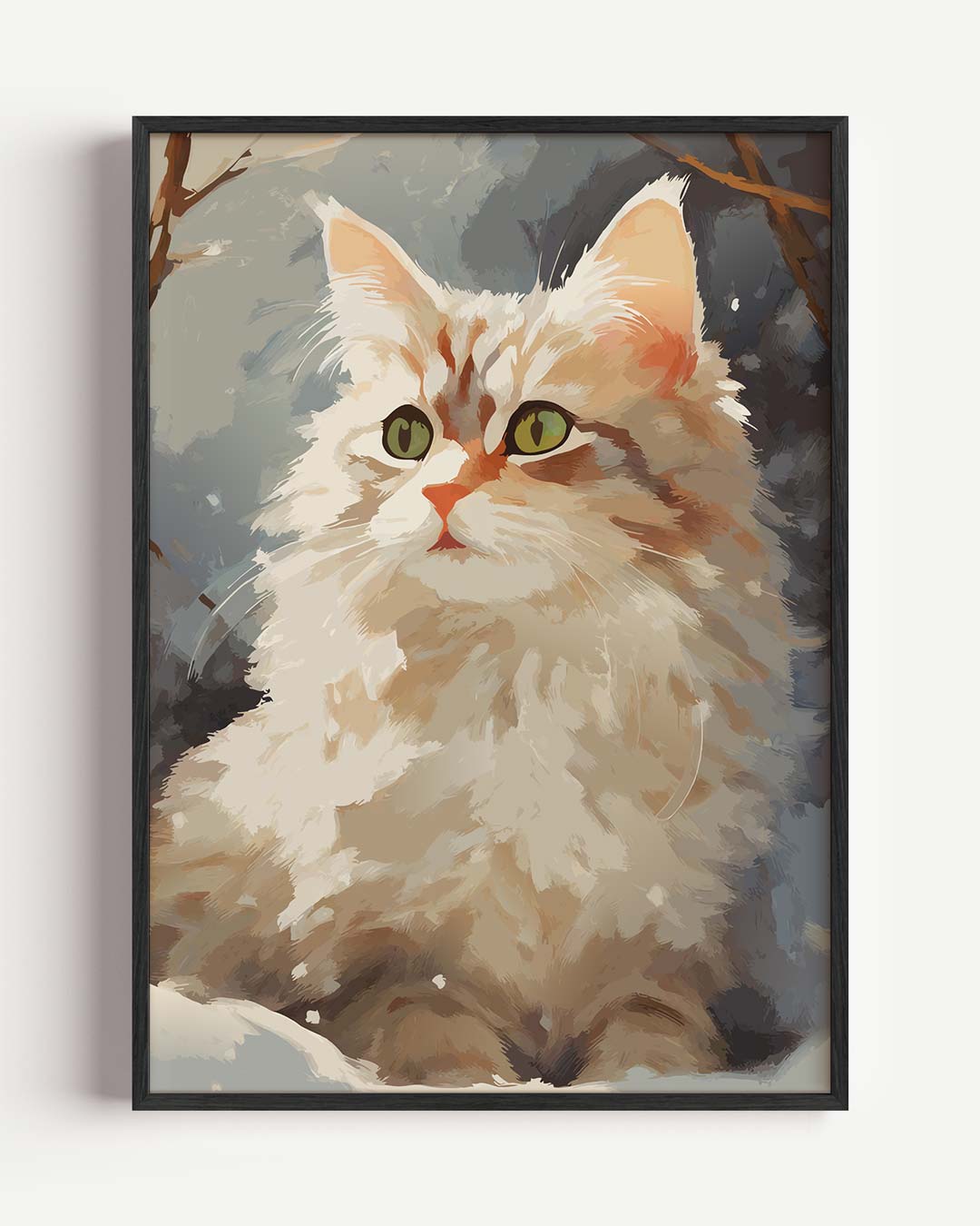 Kat in de Sneeuw Poster-WallArtistic