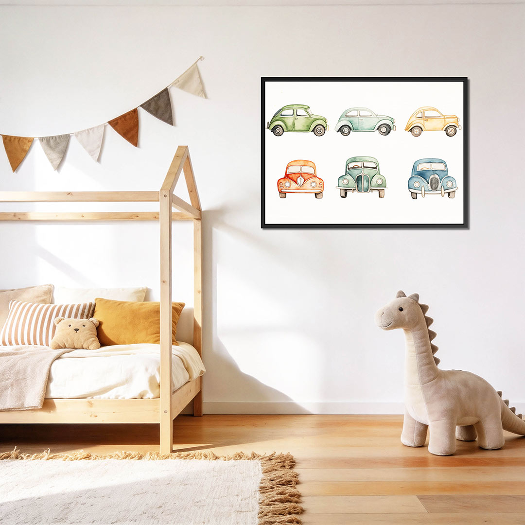 Kleurrijke auto illustraties Kunstwerk