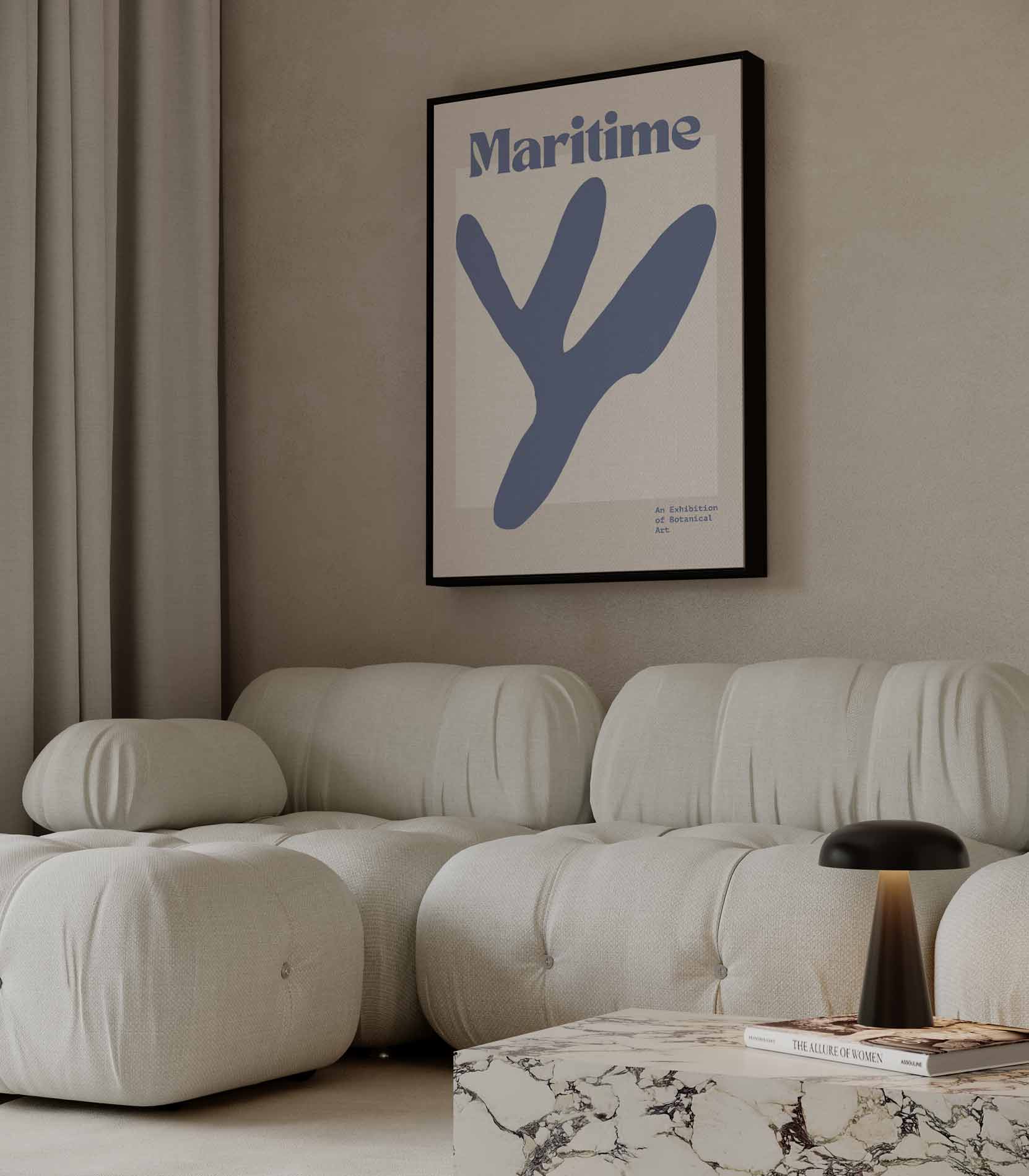 Maritieme Botanische Expressie Kunstwerk-canvas-dibond-plexiglas-wanddecoratie-WallArtistic