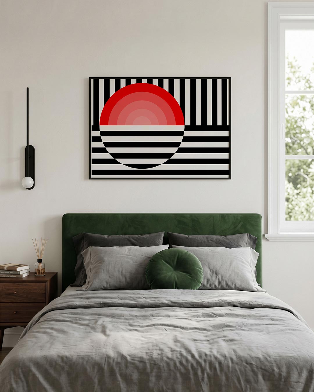 Lijnen en cirkel Poster