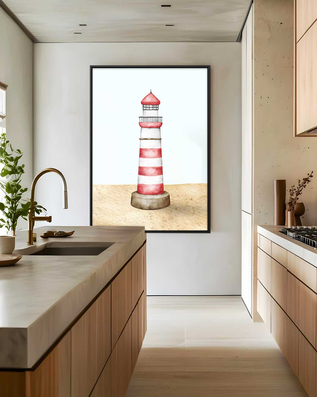 Magische Vuurtoren aan Zee Kunstwerk-canvas-dibond-plexiglas-wanddecoratie-WallArtistic
