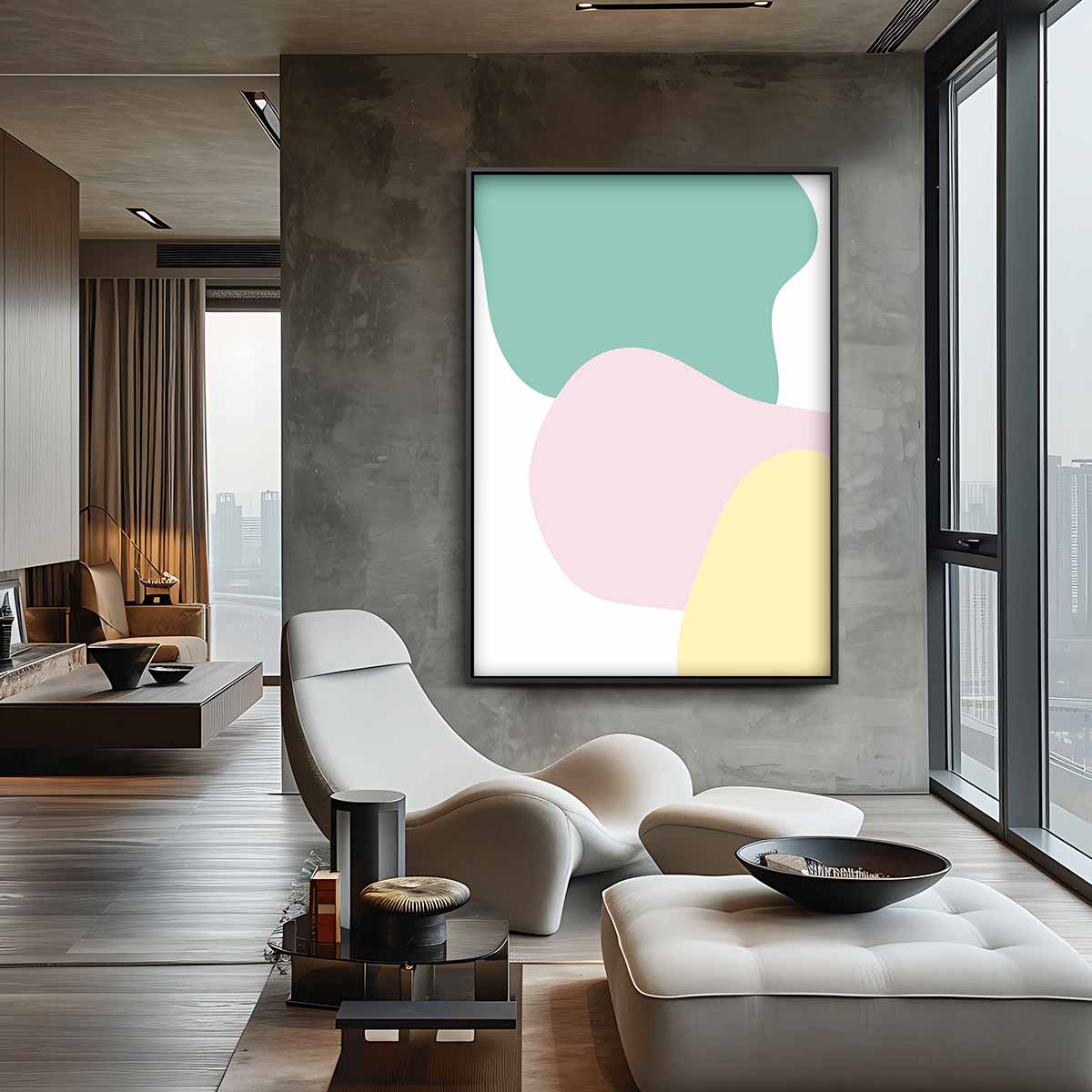 Kleurrijke Vormen Kunstwerk-canvas-dibond-plexiglas-wanddecoratie-WallArtistic