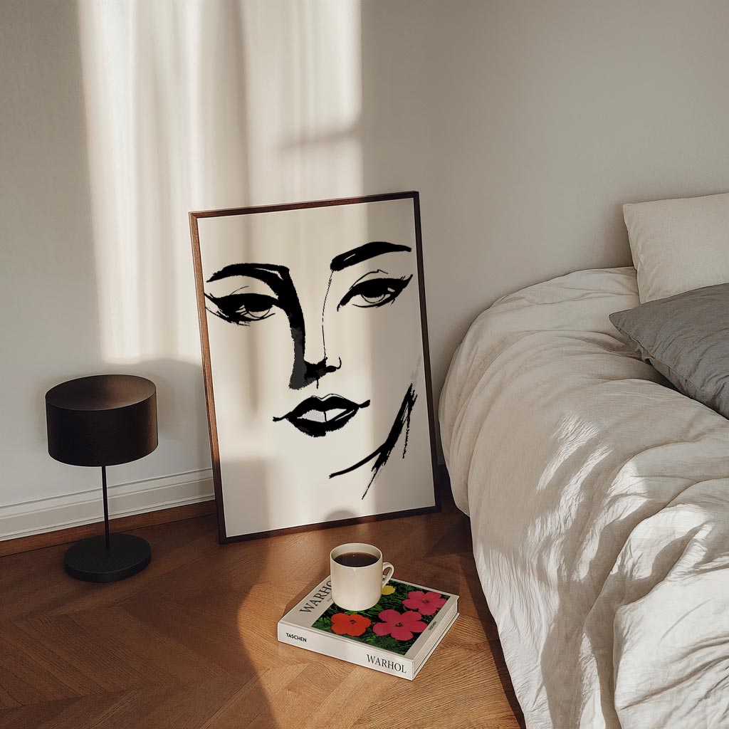 Minimalistische Gezichtsillustratie Poster