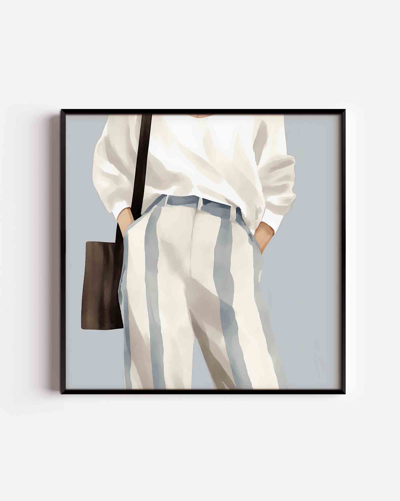 Gestreepte broek en tas Poster