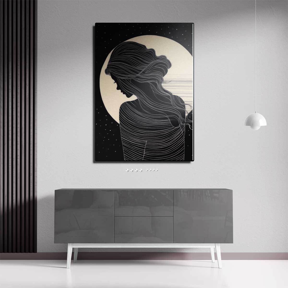 Mysterieuze Nachtsilhouette Kunstwerk-canvas-dibond-plexiglas-wanddecoratie-WallArtistic