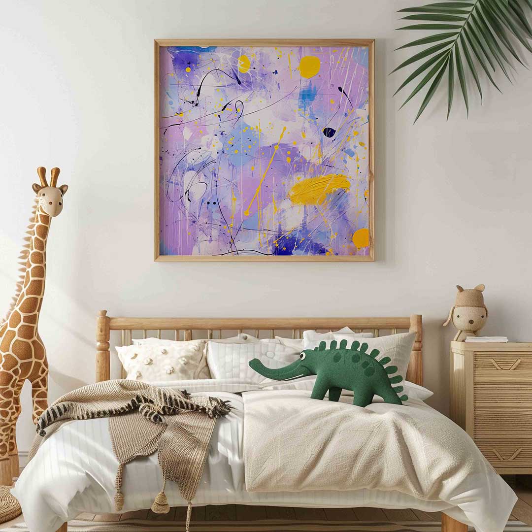 Abstracte paarse en gele Poster