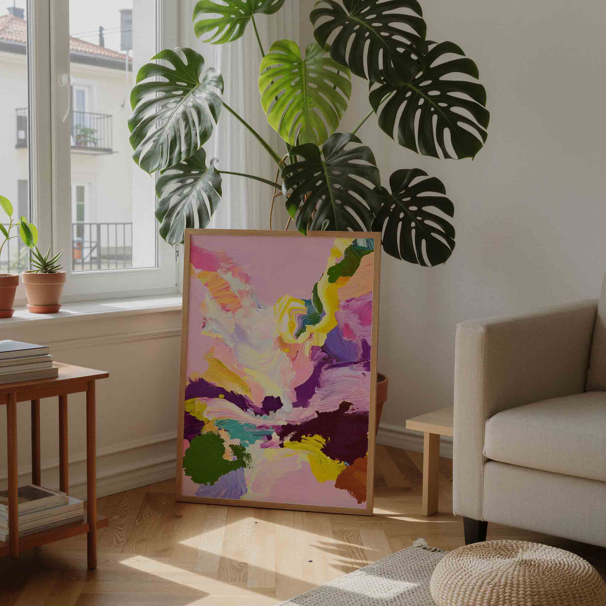 Abstracte kleurenexplosie Poster