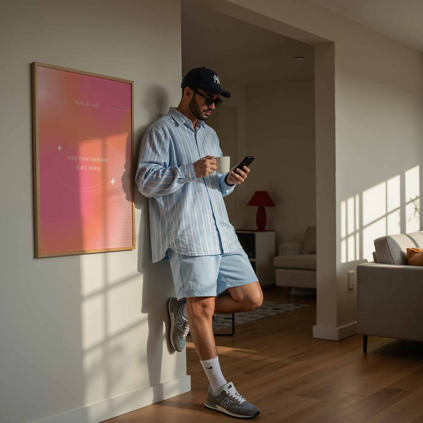 Inspirerende Motivatie poster "Stop Overthinking"-WallArtistic