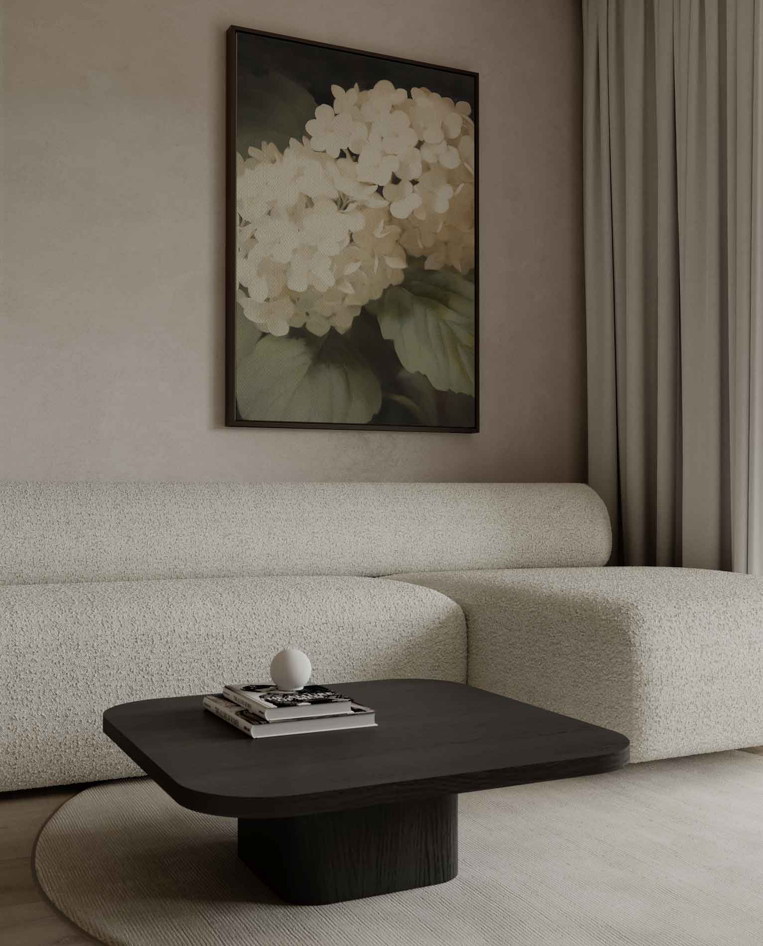 Elegante Hortensia Bloemenprint Kunstwerk-canvas-dibond-plexiglas-wanddecoratie-WallArtistic