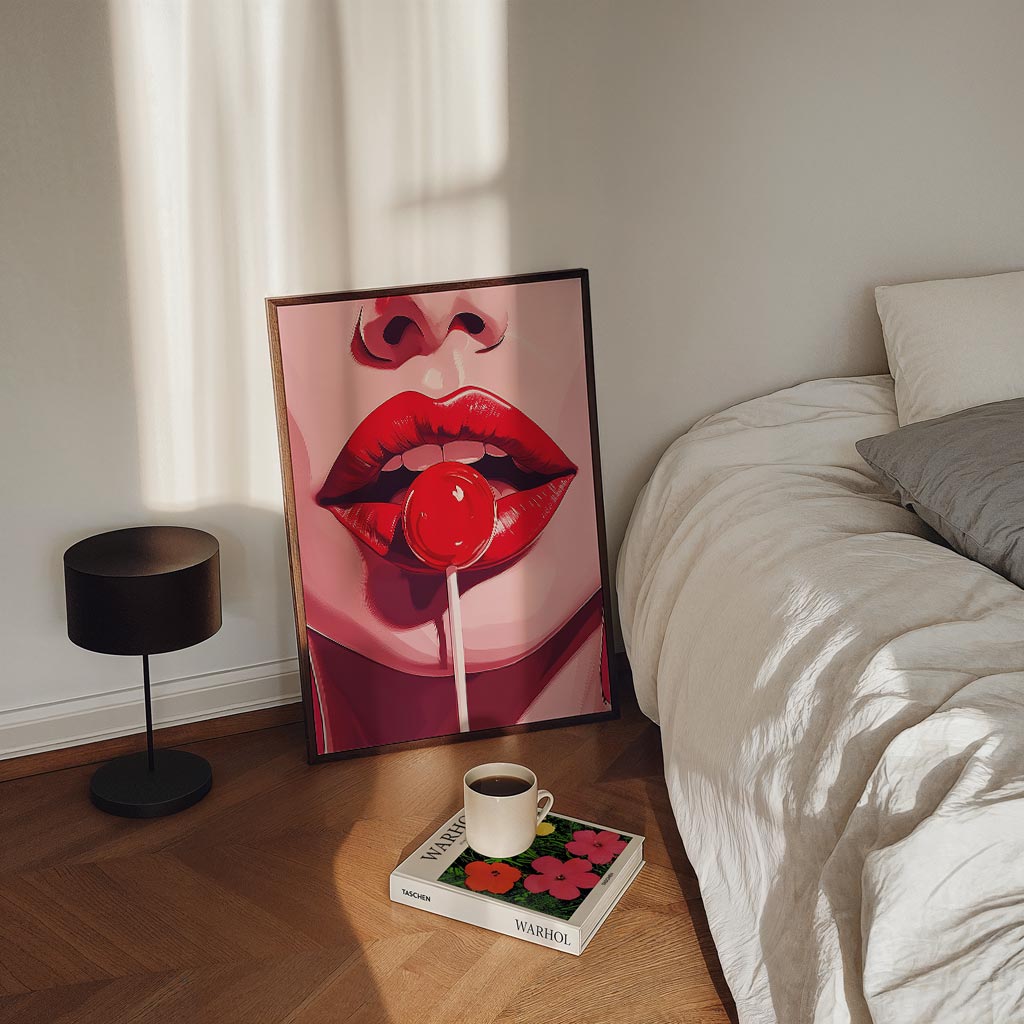 Verleidelijke Rode Lippen Poster