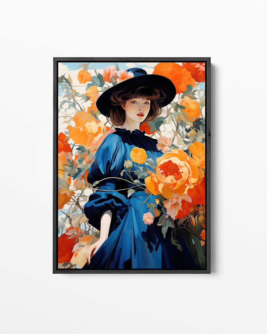 Vrouw met bloemen Kunstwerk