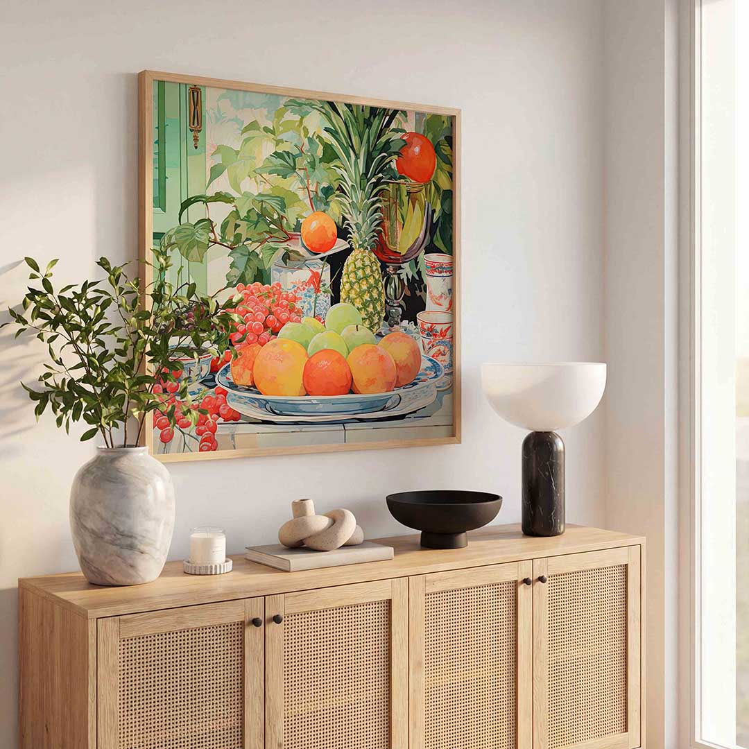 Fruit en servies Poster
