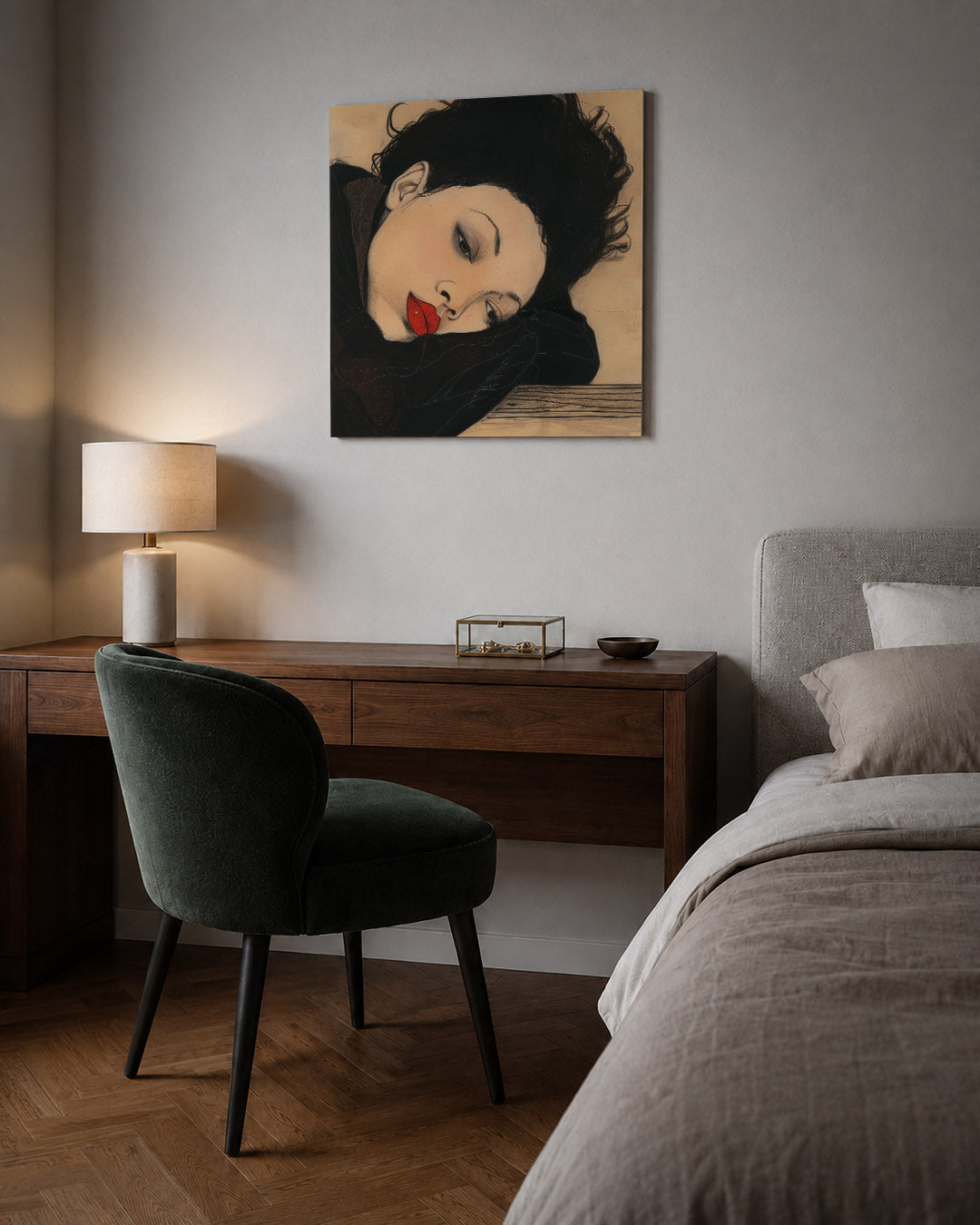 Dromerige vrouw Kunstwerk