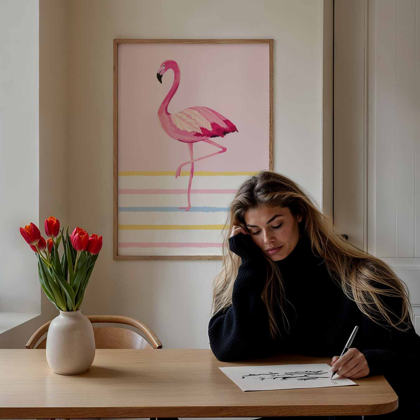 Flamingo Elegantie Poster