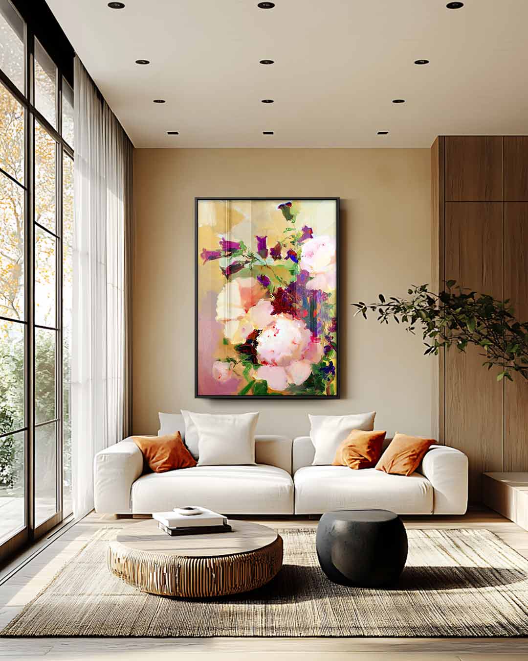 Bloemrijke Melodie Kunstwerk-canvas-dibond-plexiglas-wanddecoratie-WallArtistic