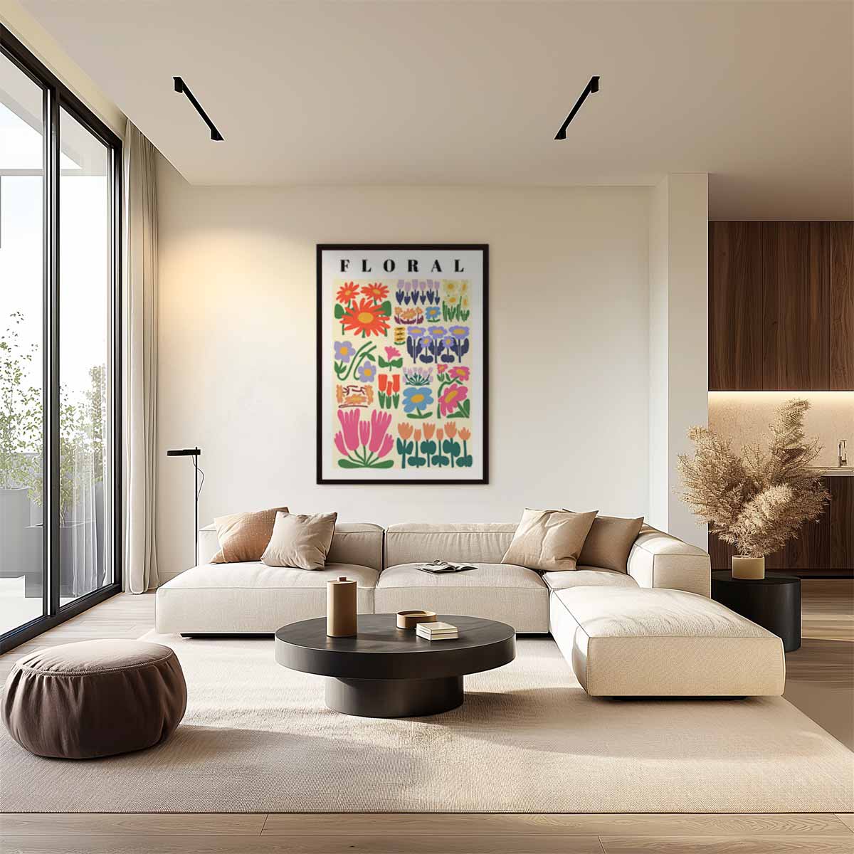 Bloemenpracht Illustratie Kunstwerk-canvas-dibond-plexiglas-wanddecoratie-WallArtistic