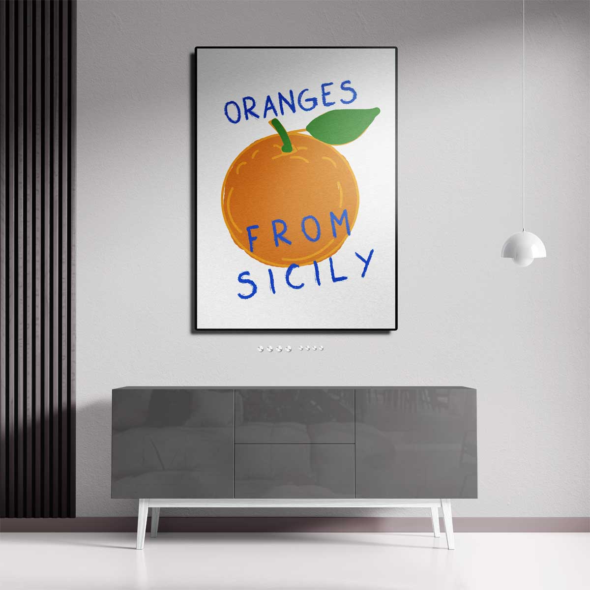 Zonnige Sicilië Sinaasappelprint Kunstwerk-canvas-dibond-plexiglas-wanddecoratie-WallArtistic