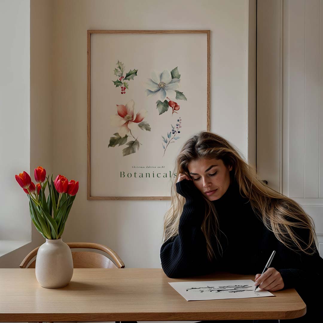 Botanische Kerst Poster-WallArtistic