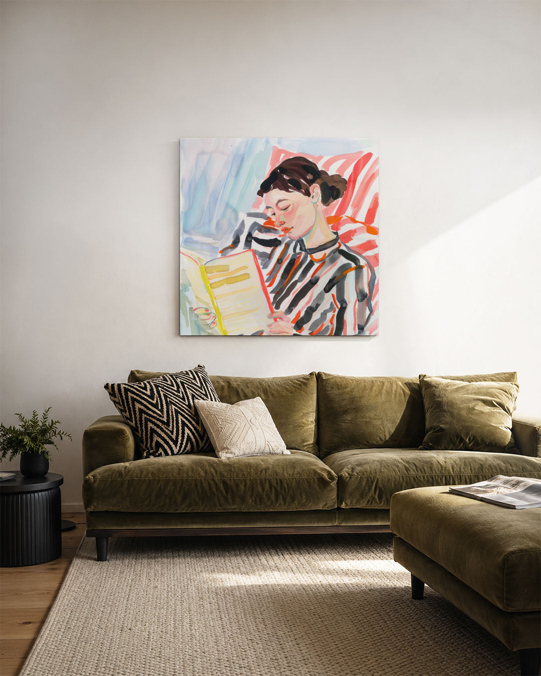 Lezende vrouw Kunstwerk
