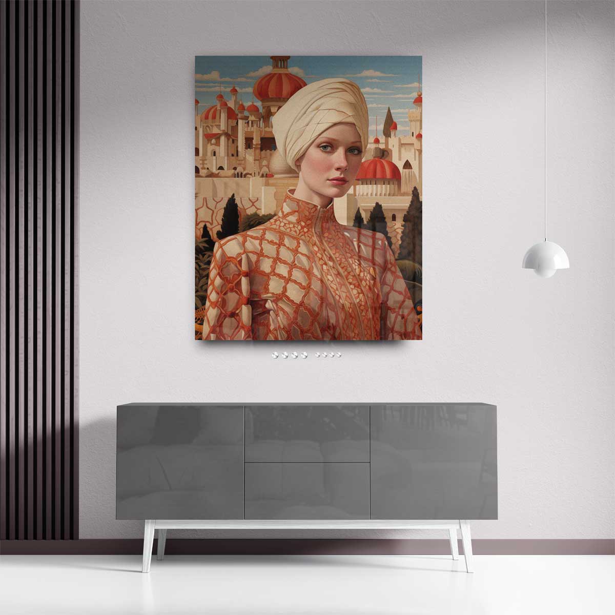 Oosters Elegantie Portret Kunstwerk-canvas-dibond-plexiglas-wanddecoratie-WallArtistic