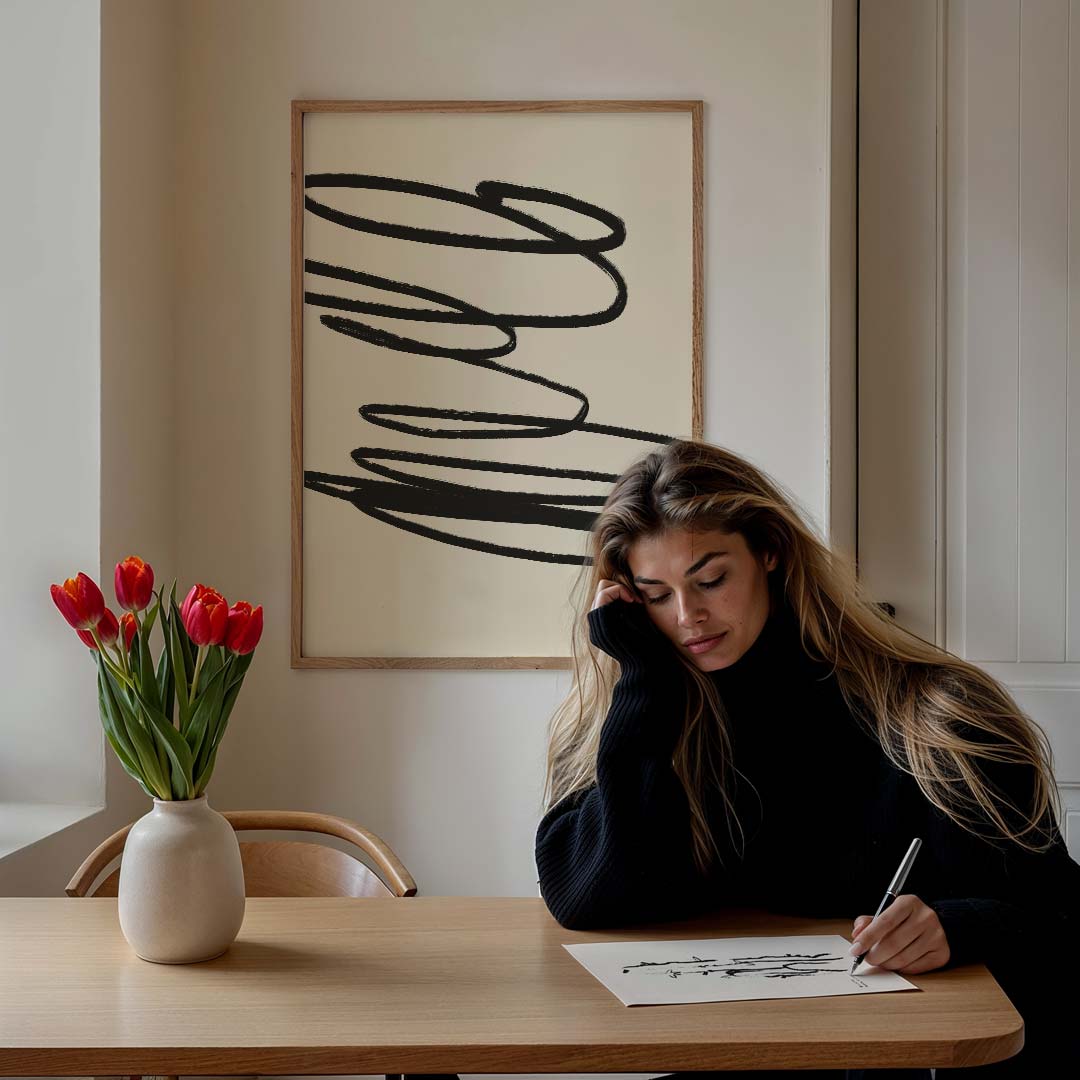 Modern Minimalistische Krul Art Poster-WallArtistic