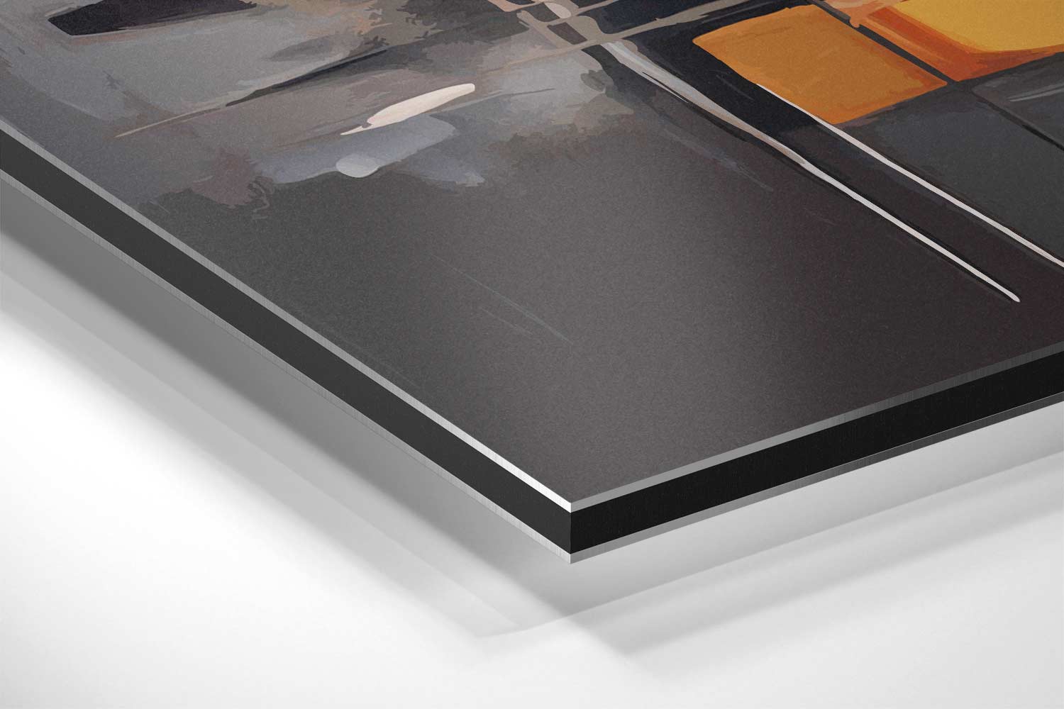 Abstract Stadsleven Schilderij Kunstwerk-canvas-dibond-plexiglas-wanddecoratie-WallArtistic