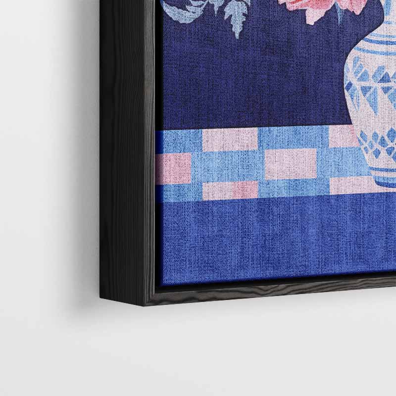 Bloemenpracht in Blauwe Vaas Kunstwerk-canvas-dibond-plexiglas-wanddecoratie-WallArtistic